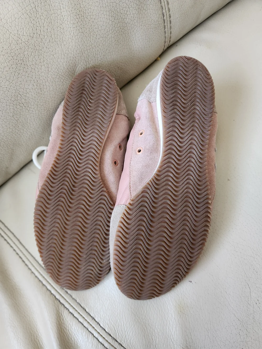Tory Burch Pink Leather & Taupe Suede Logo Sneakers